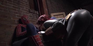 Miniatura de [PB]Spider Man XXX 5/5 Black Widow Fucks Spider Man Brooklyn Lee Superheroine Parody Costume Cosplay Latex Bodysuit Uniform Ripp