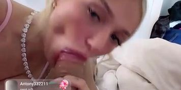 Miniatura de Kinkykkatie Masturbates & Gives A Blowjob To Her Boyfriend