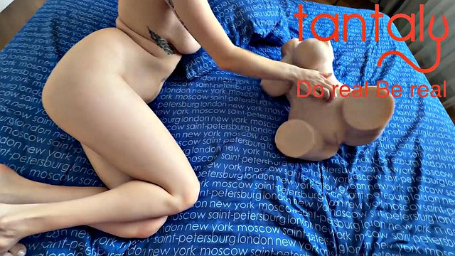 Miniatura de Blonde's Big Tits Bounce During Couple's Doll Fuck