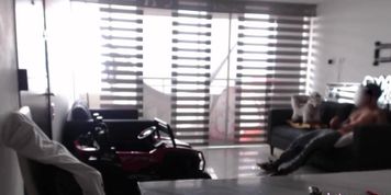 Miniatura de Big Tit Latina MILF Cleans House While Jerking Off My Bastard