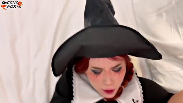 Miniatura de Hentai Depraved Witch Real Girl's Big Butt Ass Pounded Hard with Snatch Deep Throat, Explos
