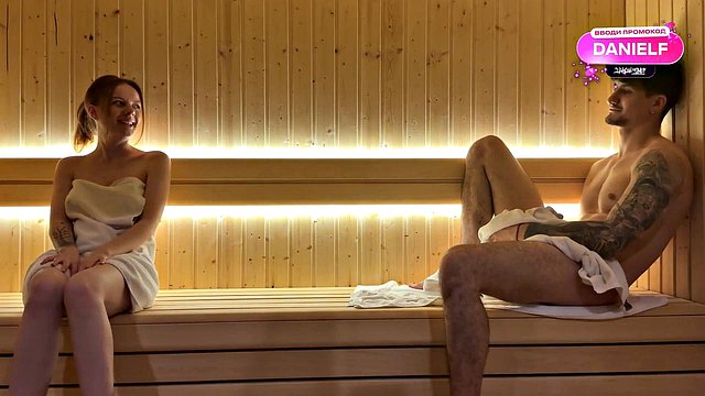Miniatura de Cheating Redhead MILF's Stranger Sauna Creampie