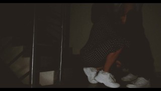 Miniatura de We fuck in the entrance. Blowjob and cum on the ass. Trailer. POV
