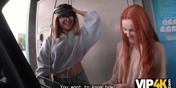 Miniatura de VIP4K. A Sexy Lesbian couple is ready to try a Threesome with a Stranger