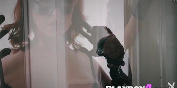 Miniatura de Big boobs Latina La Sirena 69 showing perfect body during posing in sexy leather lingerie