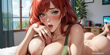 Miniatura de Redhead Sonya Gets Fucked Hard Instead Of Drinking Tea – Big Boobs Hentai Babe Rides And Takes Cum In Mouth