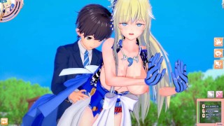 Miniatura de 【エロゲーコイカツ！】金髪爆乳女剣士「椿(オリキャラ)」3DCGアニメ動画[Hentai Game Koikatsu! Female sword fighter (Anime 3DCG Video)]