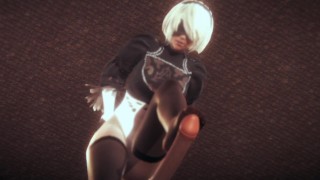 Miniatura de Nier automata 2B does tremendous footjob with her stockings