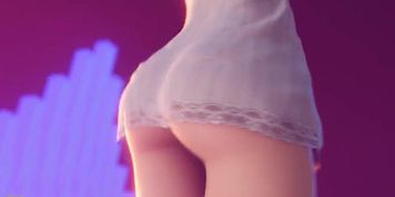 Miniatura de Genshin Impact (Hentai) ENF CMNF MMD - blonde Yoimiya starts dancing until her clothes disappear showing her big tits, ass and p