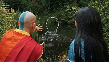 Miniatura de Ameena Green como Katara recibe la polla dura de Aang - Parodia porno de cosplay de Avatar