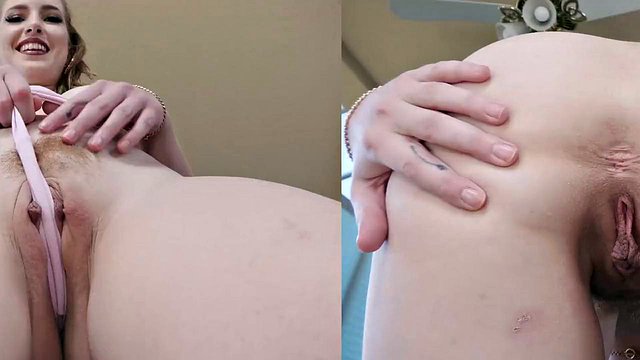 Miniatura de Myra Moans the Horny Redhead Stepdaughter Catches Mike Hunt Jerking Off in Stepmom's Lesbian