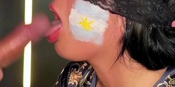 Miniatura de Hot Argentina Beauty Gives Blowjob to Spain Guy - Deepthroat & Cum Play