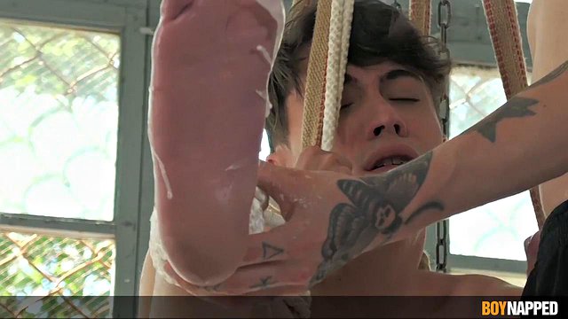 Miniatura de Xavier Sibley Binds Danny Bianchi in Boynapped Part 1 Suspension Bondage with Intense Foot Fet