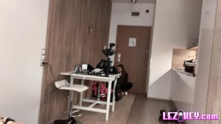 Miniatura de Behind the scenes fun with two beautiful brunette lesbians