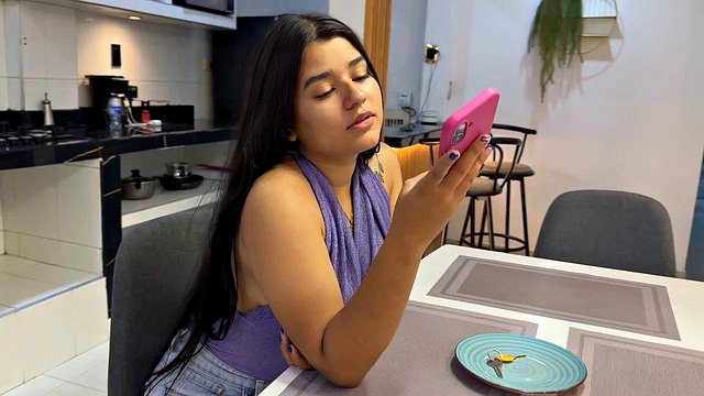 Miniatura de After Years Without Seeing Her Best Friend's Pulsing Horny Cock at the Reunion, Latina Bitch Pounds His Ass in
