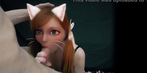 Miniatura de Hentai in real life. Furry cat girl waifu blowjob
