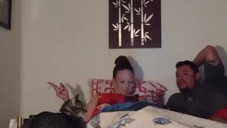 Miniatura de White milf smoking while watching videos on her phone