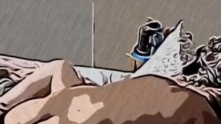 Miniatura de Animated Muscle Guy Destroys Cute Brunettes Pussy