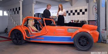 Miniatura de Garage Threesome Foot Fetish Kimber and Eva Share Sole Worship and Heel Play (Chad Rockwell, Eva Berger, Kimber Delice)