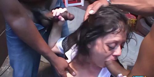 Miniatura de Only a hardcore group sex can satisfy this horny milf as she swallows delicious