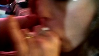 Miniatura de Pov fucking pretty girl's face sensual licking and slowly tasting cock