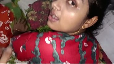 Miniatura de Desi Bhabhi en sari rojo, sexo perrito duro y mamada - Sexo casero indio