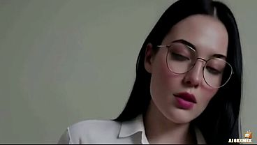 Miniatura de Follando a la profesora particular cuando no había nadie en casa | Orgasmo vaginal | Culo grande y tetas blancas de una mujer con gafas | Mujer morena follada en secreto - IA