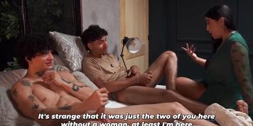 Miniatura de Stepson and His Friend Jerk Off, Then She Surprises Them with a Handjob