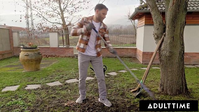 Miniatura de ADULT TIME - Naughty Housewife Candee Licious In Lingerie Teases The Gardener With An Anal Craving